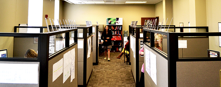 cubicles in the Writing Center